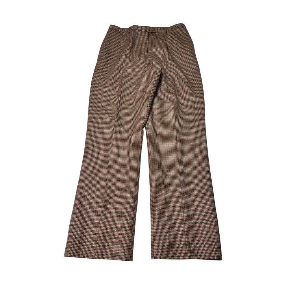 VTG Pendleton Petite Brown Houndstooth Virgin Wool Trousers Womens 8 W29 L29